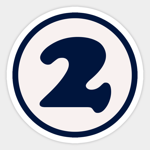 Number two #2 Sticker by n23tees